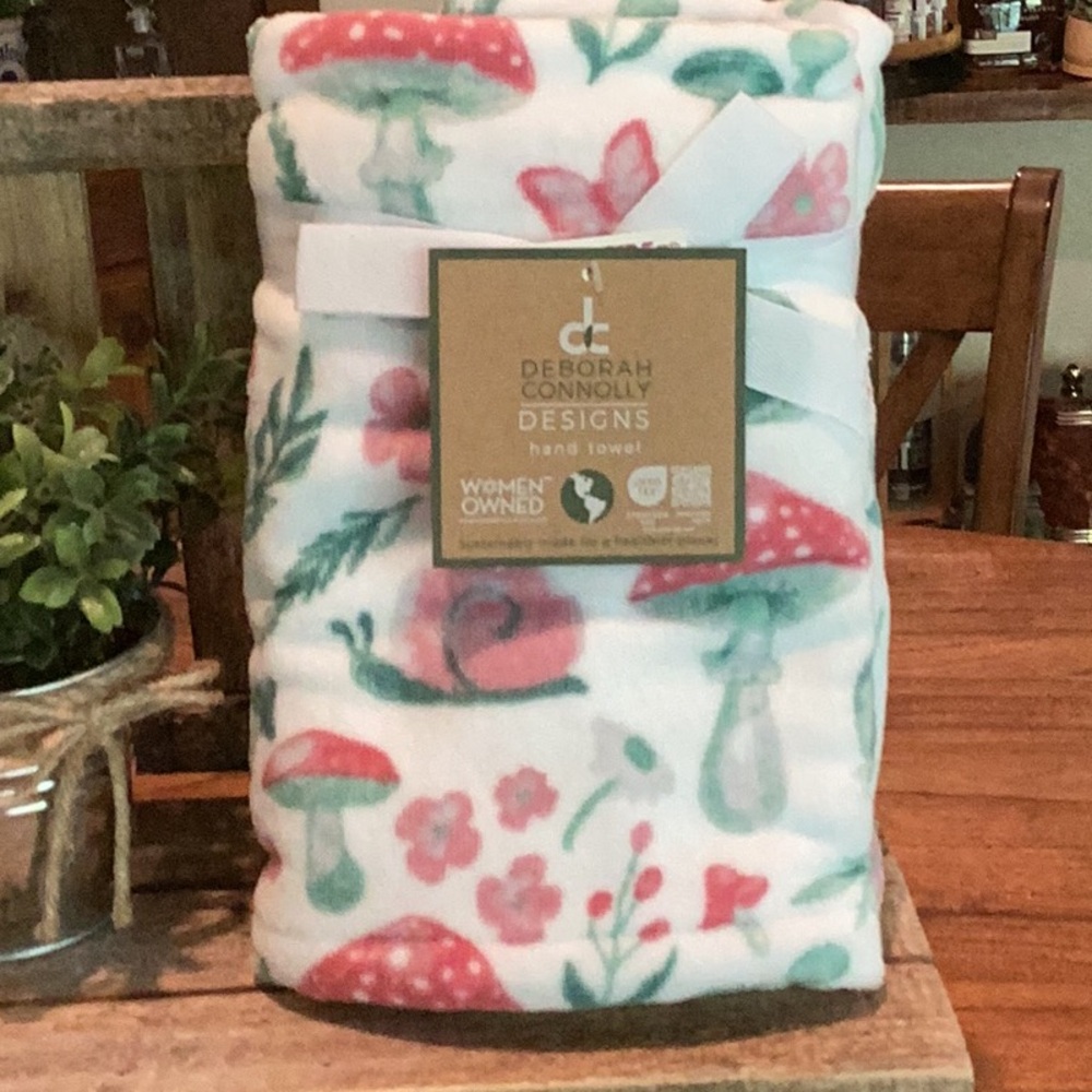 Deborah Connolly Designs Mushroom Print Hand Towel - set of 2 towels